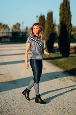 Horze Katia Women's Denim Look Silicone Full Seat Riding Tights -Equestrian Clothing Shop 36711 db 07