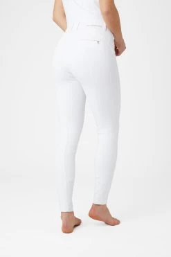 B Vertigo Davina Women's Mid-Rise Knee Patch Breeches With Phone Pockets -Equestrian Clothing Shop 36723 WH 2