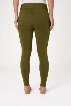 Horze Active Women's Knee Grip Winter Riding Tights With Phone Pocket -Equestrian Clothing Shop 36790 dogr 04