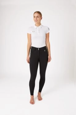 Horze Women's Silicone Full Seat Breeches With High Waist And Crystal Pocket 32 Horze Women's Silicone Full Seat Breeches With High Waist And Crystal Pocket -Equestrian Clothing Shop 36952 BL 3