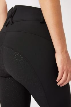 Horze Women's Silicone Full Seat Breeches With High Waist And Crystal Pocket 35 Horze Women's Silicone Full Seat Breeches With High Waist And Crystal Pocket -Equestrian Clothing Shop 36952 BL 6