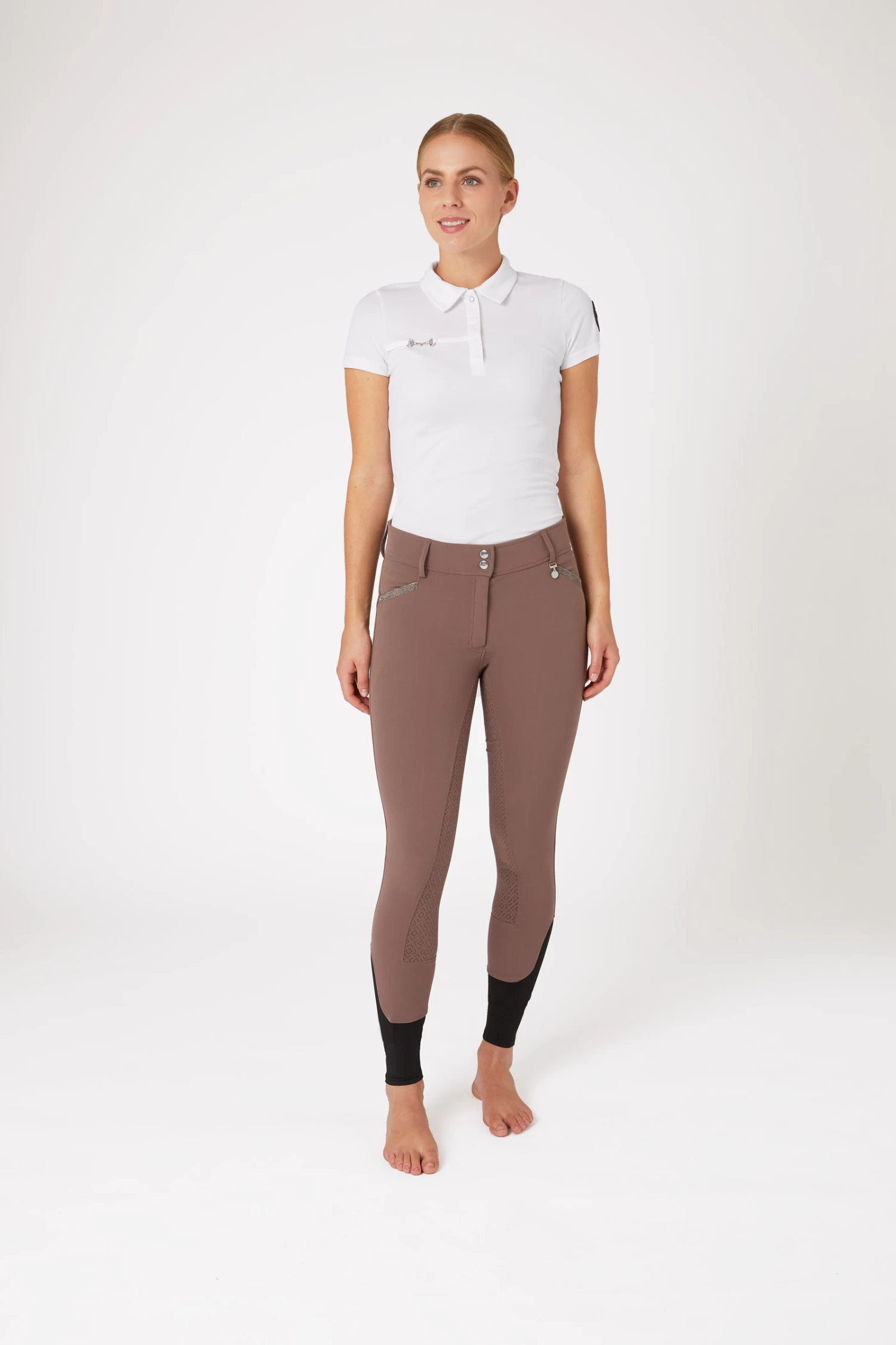 Horze Women's Silicone Full Seat Breeches With High Waist And Crystal Pocket 9 Horze Women's Silicone Full Seat Breeches With High Waist And Crystal Pocket - Image 9