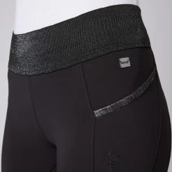 Women's Full Seat Riding Tights With Glitter Waist 22 Women's Full Seat Riding Tights With Glitter Waist -Equestrian Clothing Shop CP3690 BL 4