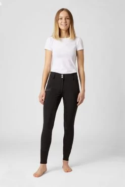 Horze Women's High Waist Silicone Full Seat Breeches With Phone Pocket -Equestrian Clothing Shop cp3591 bl 03
