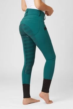 Horze Women's High Waist Silicone Full Seat Breeches With Phone Pocket -Equestrian Clothing Shop cp3591 fdgr 02