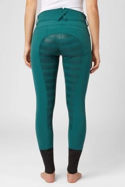 Horze Women's High Waist Silicone Full Seat Breeches With Phone Pocket -Equestrian Clothing Shop cp3591 fdgr 04
