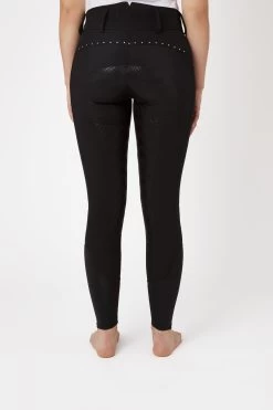 Horze Women's High Waist Softshell Thermo Breeches With Crystals -Equestrian Clothing Shop cp3592 bl 04