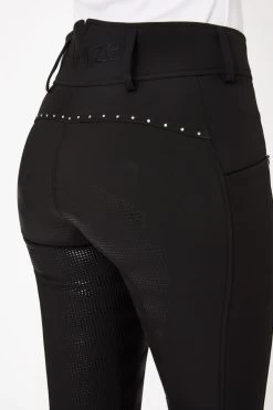 Horze Women's High Waist Softshell Thermo Breeches With Crystals -Equestrian Clothing Shop cp3592 bl 06