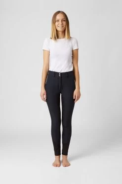 Horze Women's High Waist Softshell Thermo Breeches With Crystals -Equestrian Clothing Shop cp3592 db 03